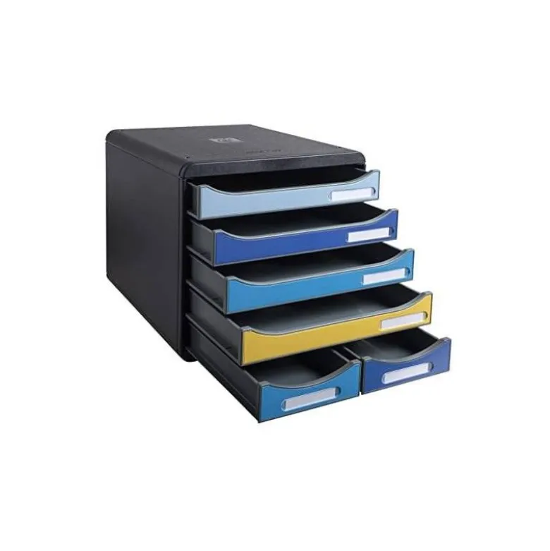 FICHERO DE CAJONES SOBREMESA EXACOMPTA BIG BOX MAXI BEE BLUE 6 CAJONES COLORES SURTIDOS