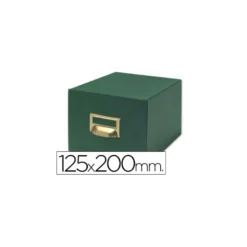 Fichero Liderpapel tela verde 1000 fichas N.4 tamaño 125x200 mm.