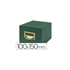 Fichero Liderpapel tela verde 1000 fichas N.3 tamaño 100x150 mm.