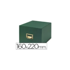 Fichero Liderpapel tela verde 500 fichas N.5 tamaño 160x220 mm.