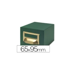 Fichero Liderpapel tela verde 500 fichas N.1 tamaño 65x95 mm.