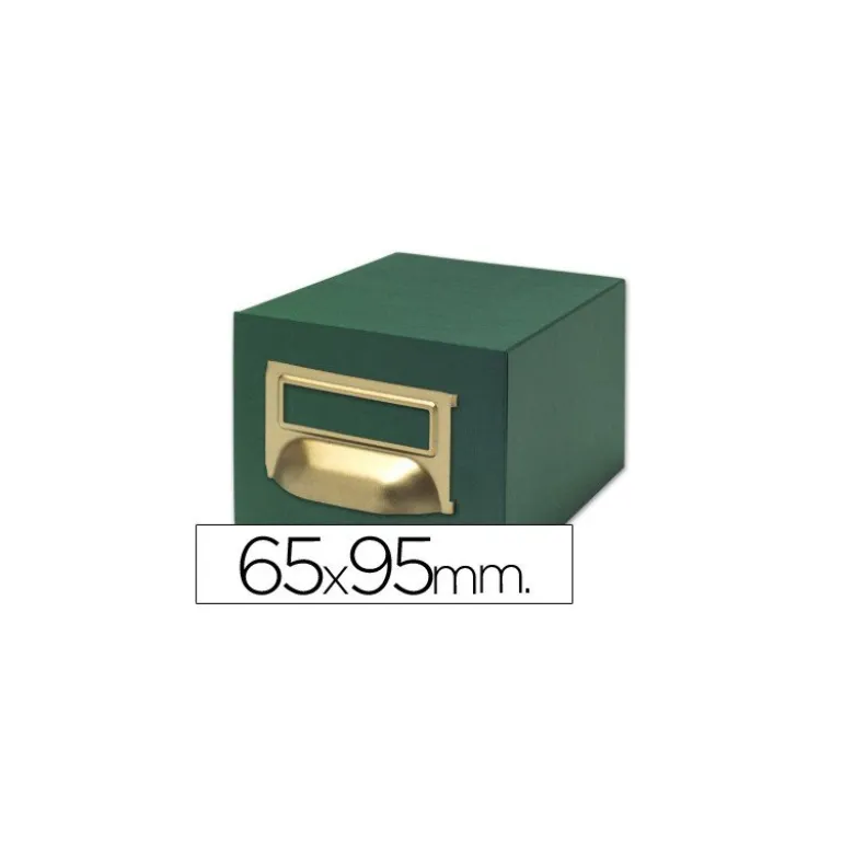 Fichero Liderpapel tela verde 1000 fichas N.1 tamaño 65x95 mm.