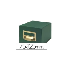 Fichero Liderpapel tela verde 1000 fichas N.2 tamaño 75x125 mm.