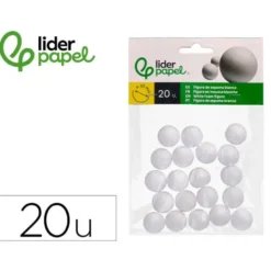 FIGURA DE ESPUMA BLANCA LIDERPAPEL BOLA DE 2 CM BOLSA CON 20 UNIDADES