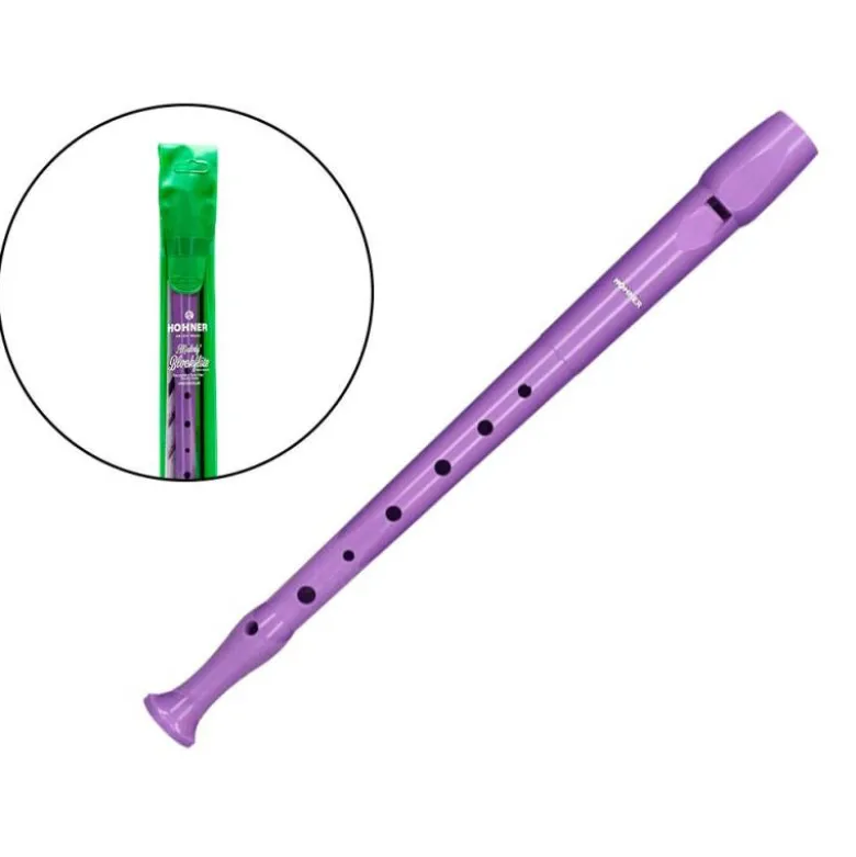 FLAUTA HOHNER 9508 COLOR LAVANDA FUNDA VERDE Y TRANSPARENTE