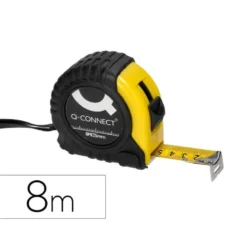 FLEXOMETRO Q-CONNECT DE 8 MT CON FRENO MATERIAL ANTICHOQUE 25 MM DE ANCHO