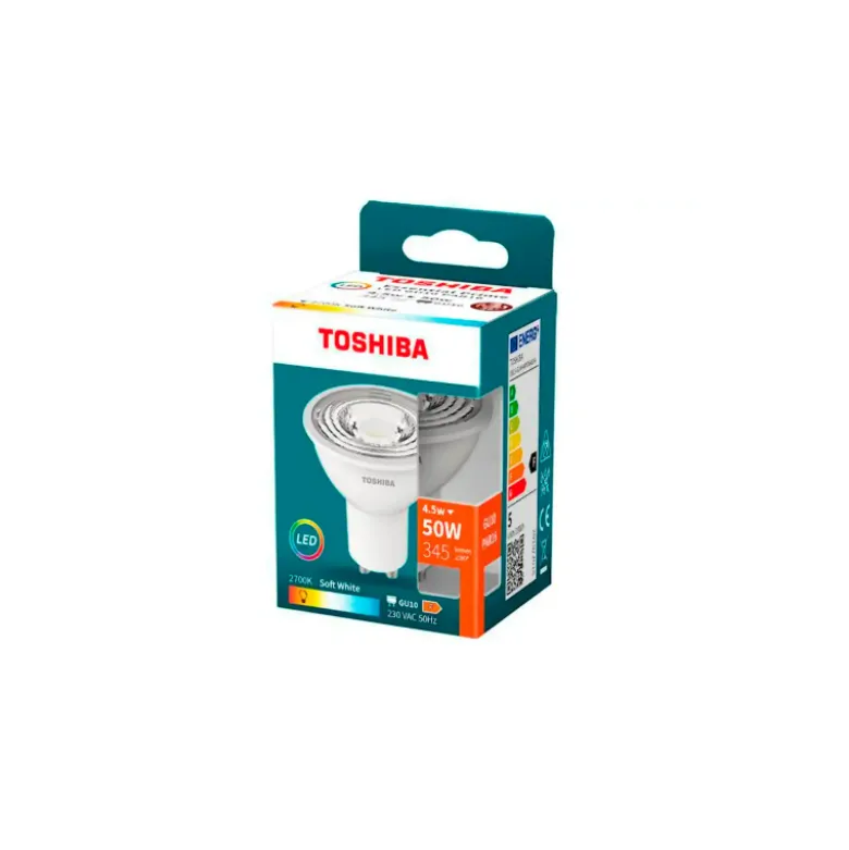 FOCO LED TOSHIBA ESSENTIAL GU10 4.5W LUZ CALIDA 2700K