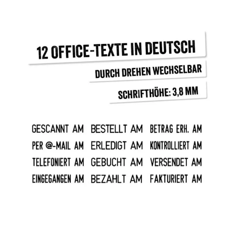 Formulario Trodat con fechador. 12 textos entintaje automatico 4 mm.