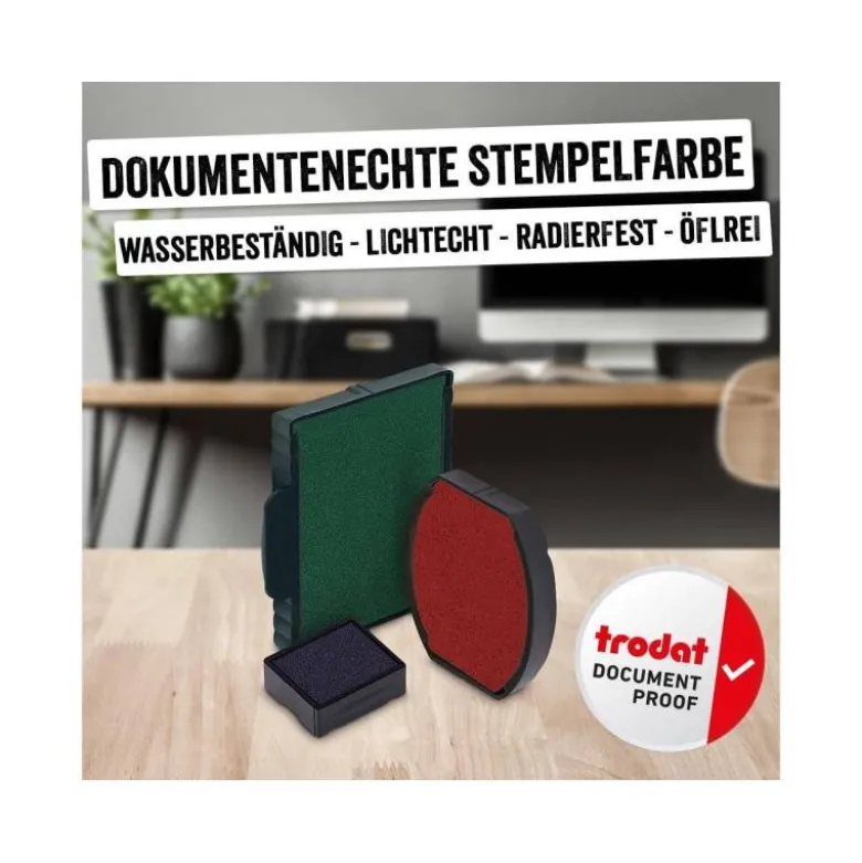 Formulario Trodat con fechador. 12 textos entintaje automatico 4 mm.
