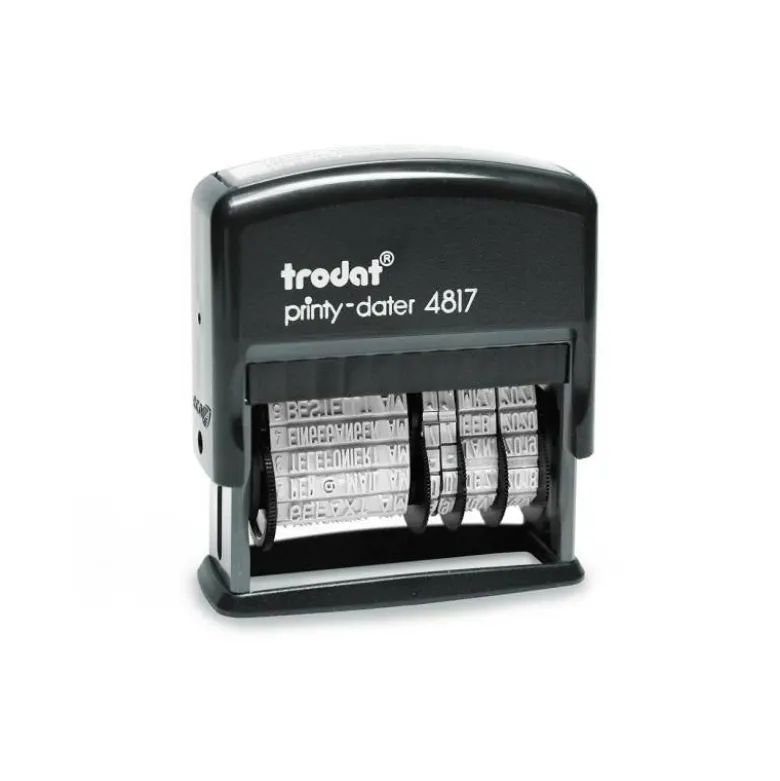 Formulario Trodat con fechador. 12 textos entintaje automatico 4 mm.
