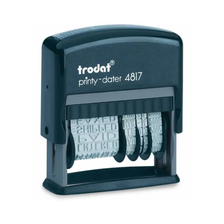 Formulario Trodat con fechador. 12 textos entintaje automatico 4 mm.
