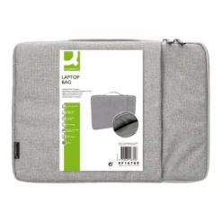FUNDA PARA PORTATIL Q-CONNECT 13,3" CON ASA 1 BOLSILLO EXTERIOR CON CREMALLERA COLOR GRIS 350X250X25 MM