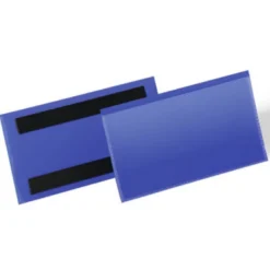 FUNDA DURABLE MAGNETICA 150X67 MM PLASTICO AZUL VENTANA TRANSPARENTE PACK DE 50 UNIDADES