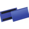 FUNDA DURABLE MAGNETICA 100X38 MM PLASTICO AZUL VENTANA TRANSPARENTE PACK DE 50 UNIDADES