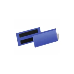 FUNDA DURABLE MAGNETICA 100X38 MM PLASTICO AZUL VENTANA TRANSPARENTE PACK DE 50 UNIDADES