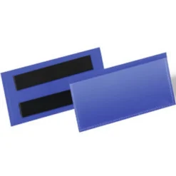 FUNDA DURABLE MAGNETICA 100X38 MM PLASTICO AZUL VENTANA TRANSPARENTE PACK DE 50 UNIDADES