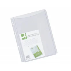 Funda multitaladro con fuelle marca Q-Connect Din A4 180 mc Cristal 5 unidades