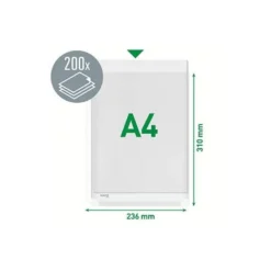 Funda Multitaladro Esselte con Fuelle DIN A4 170 MC Cristal Capacidad 200 hojas Bolsa de 5 unidades