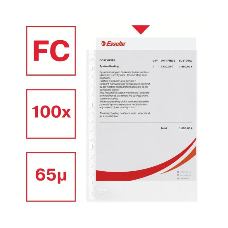 Funda Multitaladro Esselte Tamaño Folio Piel de Naranja 16 taladros 60 MC Caja 100 uds