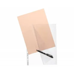 Funda multitaladro marca Q-Connect Din A4 80 mc cristal caja de 25 ud