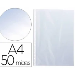 Funda Multitaladro Q-Connect DIN A4 50 MC Cristal Caja 100