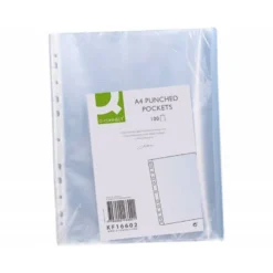 Funda Multitaladro Q-Connect DIN A4 100 MC Cristal Caja 100