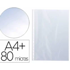 Funda Multitaladro Q-Connect DIN A4+ 80 MC Cristal 10 uds