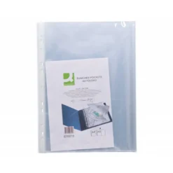 FUNDA MULTITALADRO Q-CONNECT DIN A3 APAISADA 80 MICRAS CRISTAL CON APERTURA SUPERIOR - BOLSA DE 10