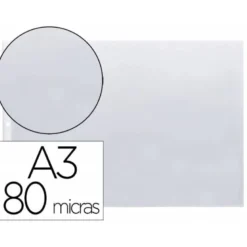 FUNDA MULTITALADRO Q-CONNECT DIN A3 APAISADA 80 MICRAS CRISTAL CON APERTURA SUPERIOR - BOLSA DE 10