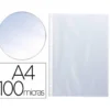 Funda Multitaladro Q-Connect DIN A4 100 MC Cristal Bolsa 100 unidades