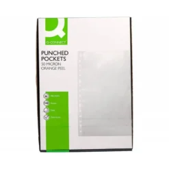 Funda Multitaladro Q-Connect Tamaño Folio 50 MC Piel de Naranja caja de 100 uds