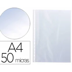 Funda Multitaladro Q-Connect DIN A4 50 MC Cristal 10 uds