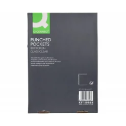 Funda Multitaladro Q-Connect Din A4 80 MC Cristal Caja de 100 unidades