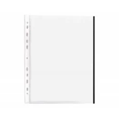 Funda Multitaladro Q-Connect Din A4 70 MC Cristal con Borde Negro Bolsa 10 unidades