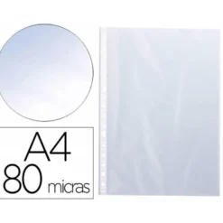 FUNDA MULTITALADRO Q-CONNECT FOLIO 80 MC CRISTAL CAJA DE 1400 UNIDADES