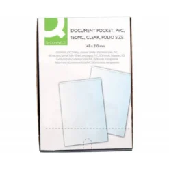 Funda portadocumento Q-connect din A5 150 micras pvc transparente con uñero