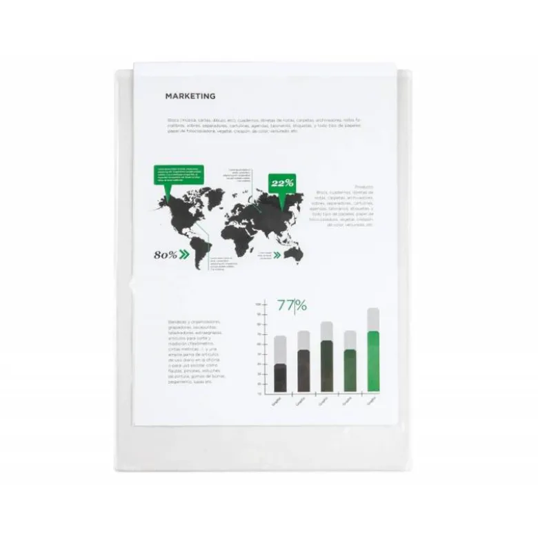 Funda portadocumento Q-connect folio 140 micras pvc transparene