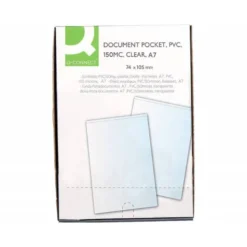 Funda portadocumento Q-connect din a7 150 micras pvc transparente con uñero