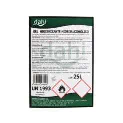 GEL HIDROALCOHOLICO DAHI HIGIENIZANTE PARA MANOS GARRAFA DE 25 LITROS