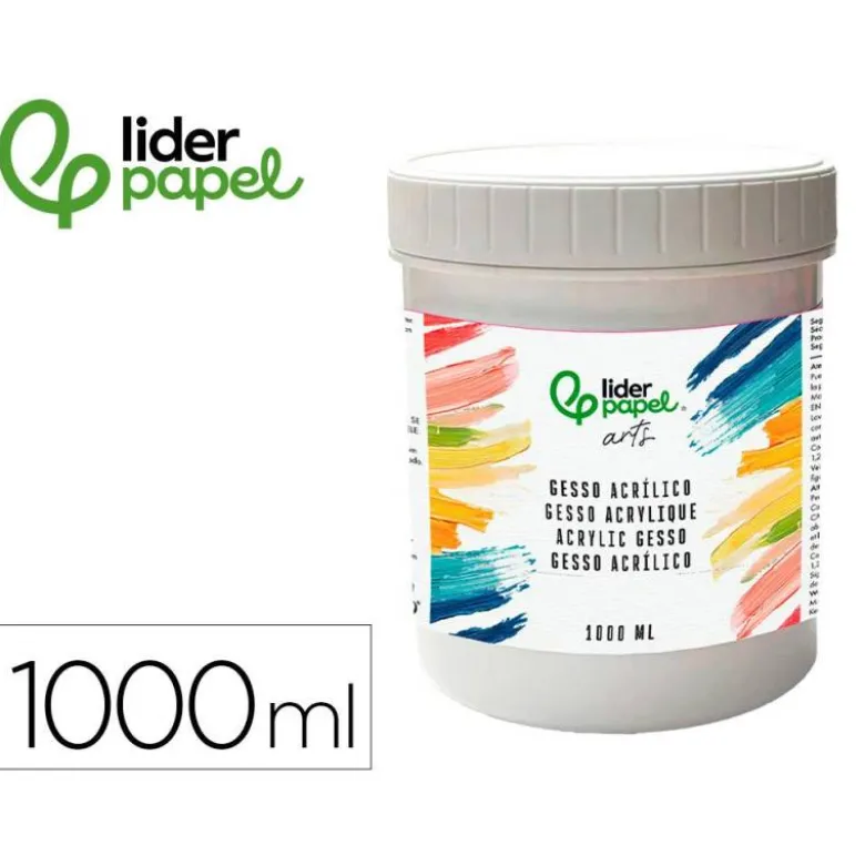 GESSO LIDERPAPEL ADITIVO PARA ACRILICO PREPARADOR DE SUPERFICIE BOTE DE 1 LITRO