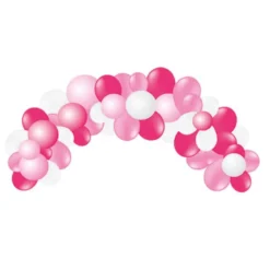 GLOBO 100% LATEX BIODEGRADABLE GUINARLDA ARCO BABY PINK 55 UNIDADES COLORES PASTEL