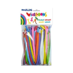 GLOBO 100% LATEX BIODEGRADABLE PARA MODELAR FIGURAS COLORES SURTIDOS BLISTER DE 50 UNIDADES