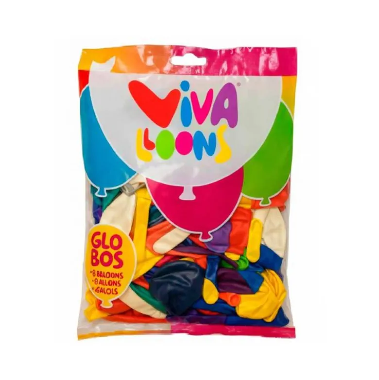 GLOBO 100% LATEX BIODEGRADABLE VIVALLOONS SURTIDO ESPECIAL COLORES SURTIDOS BOLSA DE 250 GR