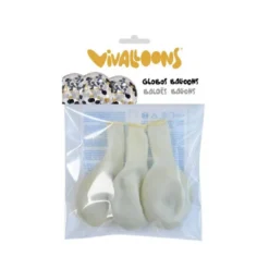 GLOBO 100% LATEX BIODEGRADABLE VIVALLOONS CON COFETTI METALIZADO ORO/NEGRO BOLSA DE 5 UNIDADES