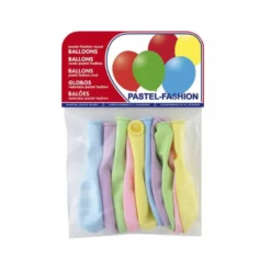 GLOBOS PASTEL CLARO BOLSA DE 10 UNIDADES SURTIDAS