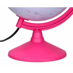 GLOBO TERRAQUEO LIDERPAPEL CON LUZ FISICO Y POLITICO DIAMETRO 20 CM COLOR ROSA
