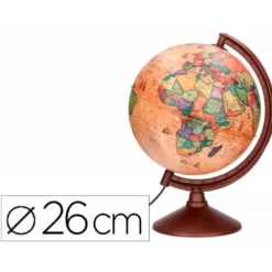 GLOBO TERRAQUEO LIDERPAPEL CON LUZ FISICO Y POLITICO ESTILO ANTIGUO DIAMETRO 26 CM