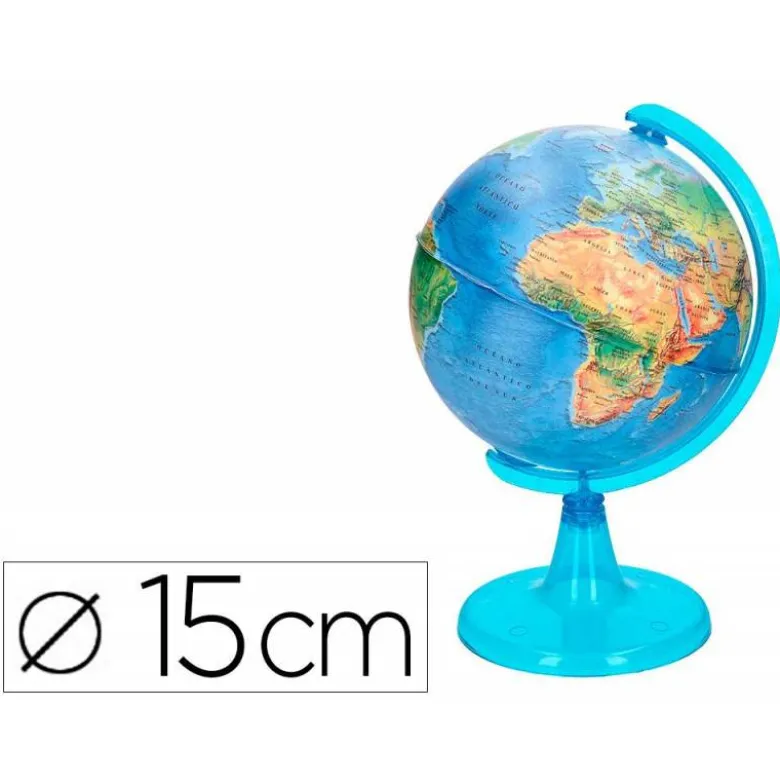 GLOBO TERRAQUEO LIDERPAPEL MAPA FISICO DIAMETRO 15 CM