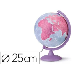 GLOBO TERRAQUEO NOVA RICO CON LUZ BASE Y MERIDIANO COLOR MORADO DIAMETRO 25 CM