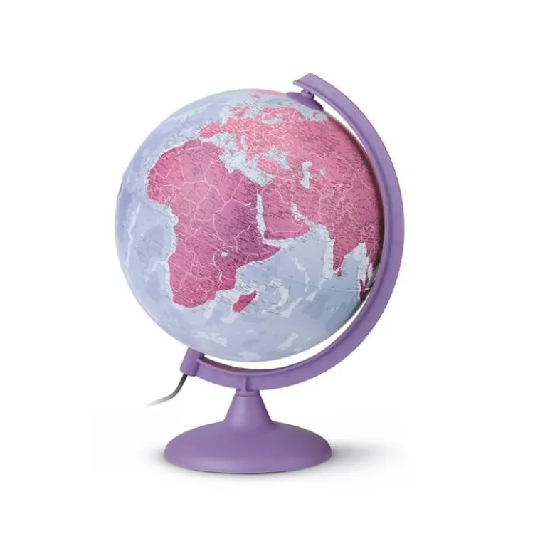 GLOBO TERRAQUEO NOVA RICO CON LUZ BASE Y MERIDIANO COLOR MORADO DIAMETRO 25 CM
